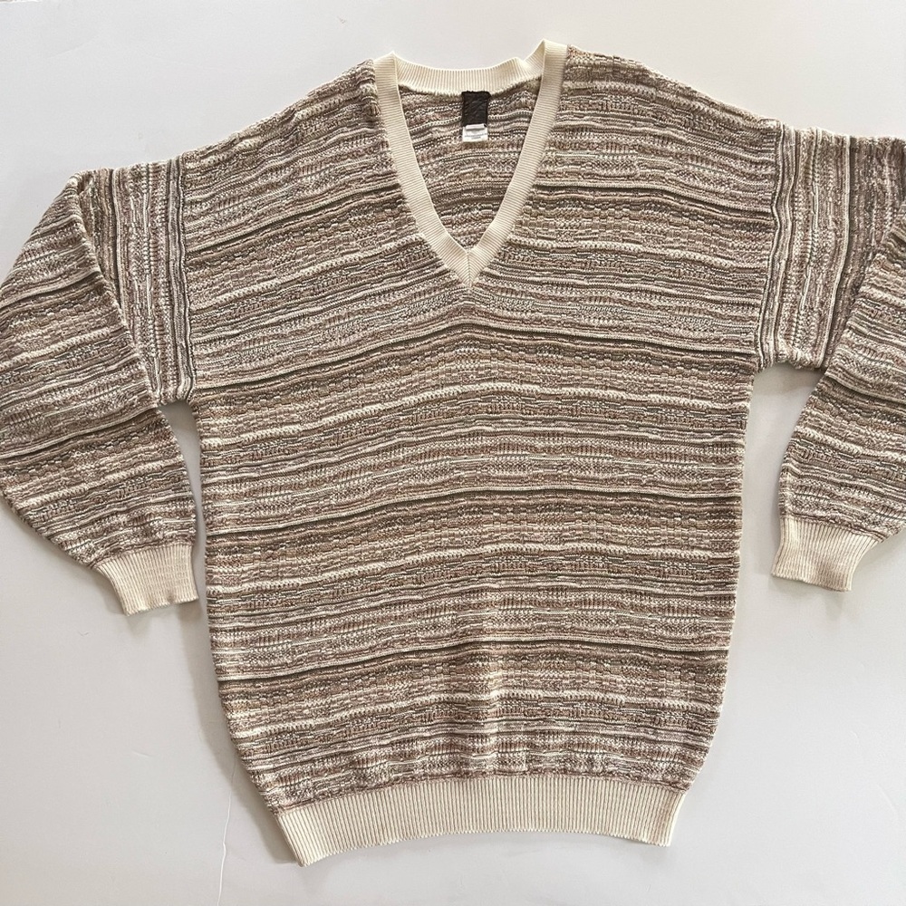 Tundra Cotton V Neck Sweater Large Coogi